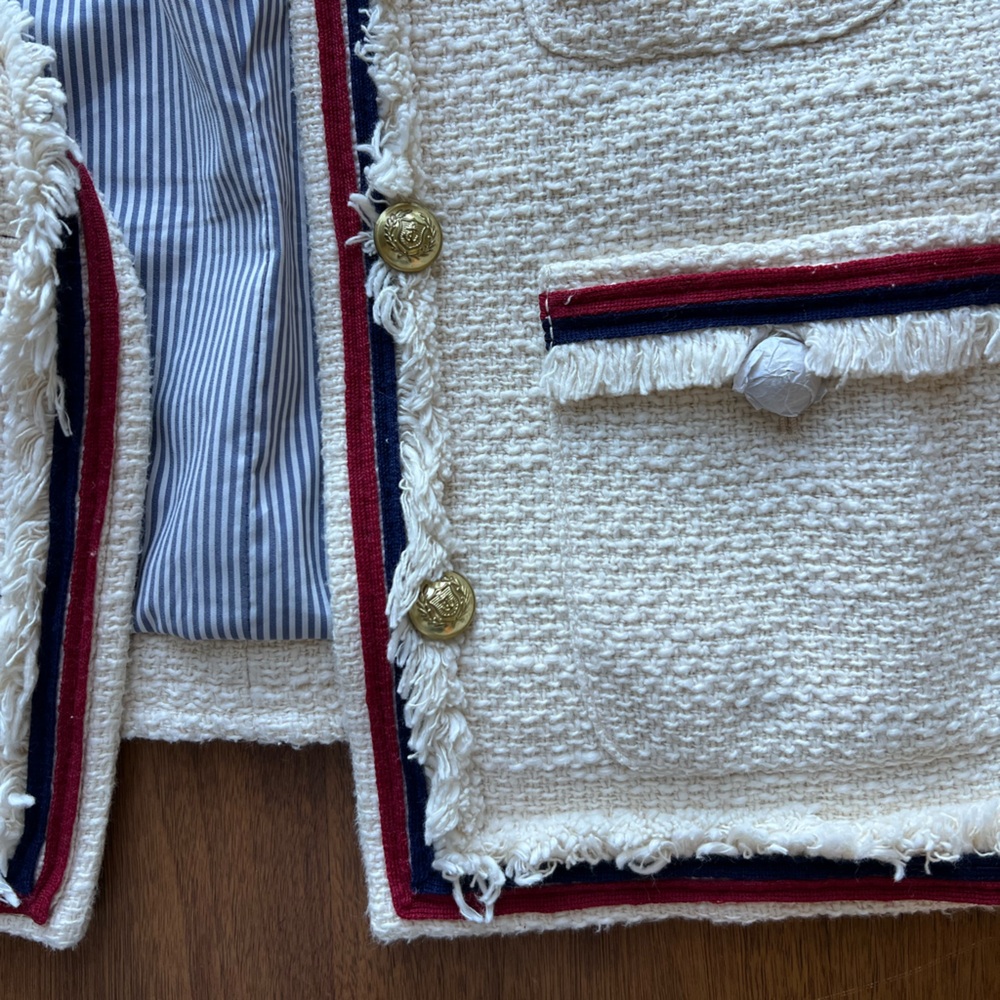 NWOT J Crew Tweed Red White Blue Lady Jacket - Picture 6 of 6